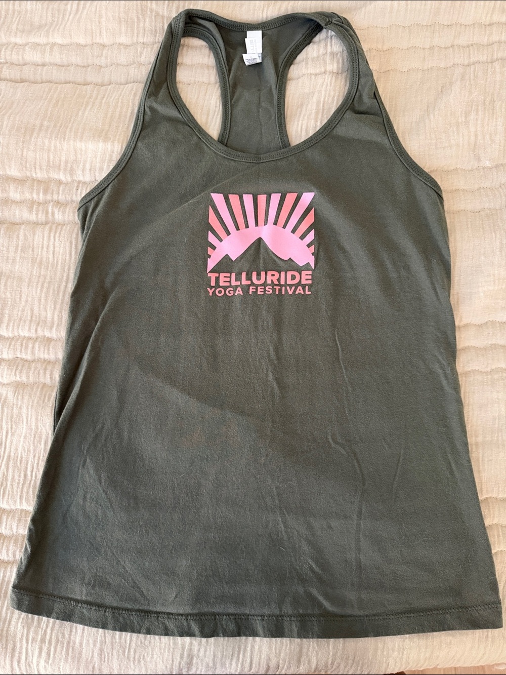 2026 Telluride Yoga Festival Olive Green Racerback Tank
